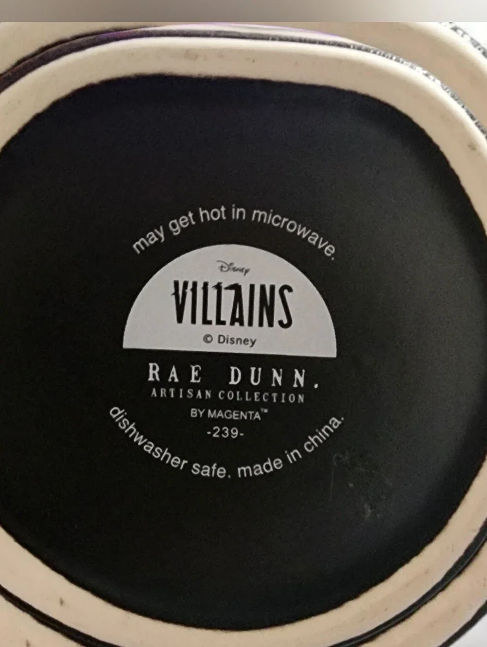 Rae Dunn Disney Villains Black Ceramic Mug W 'Dark Magic' & Queen Decal